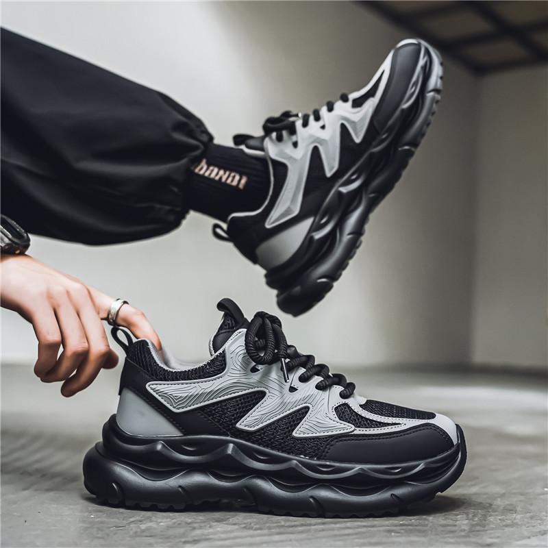 Men's shoes 2025 new trend autumn breathable youth sports leisure running shock absorption heightening lightweight dad shoes