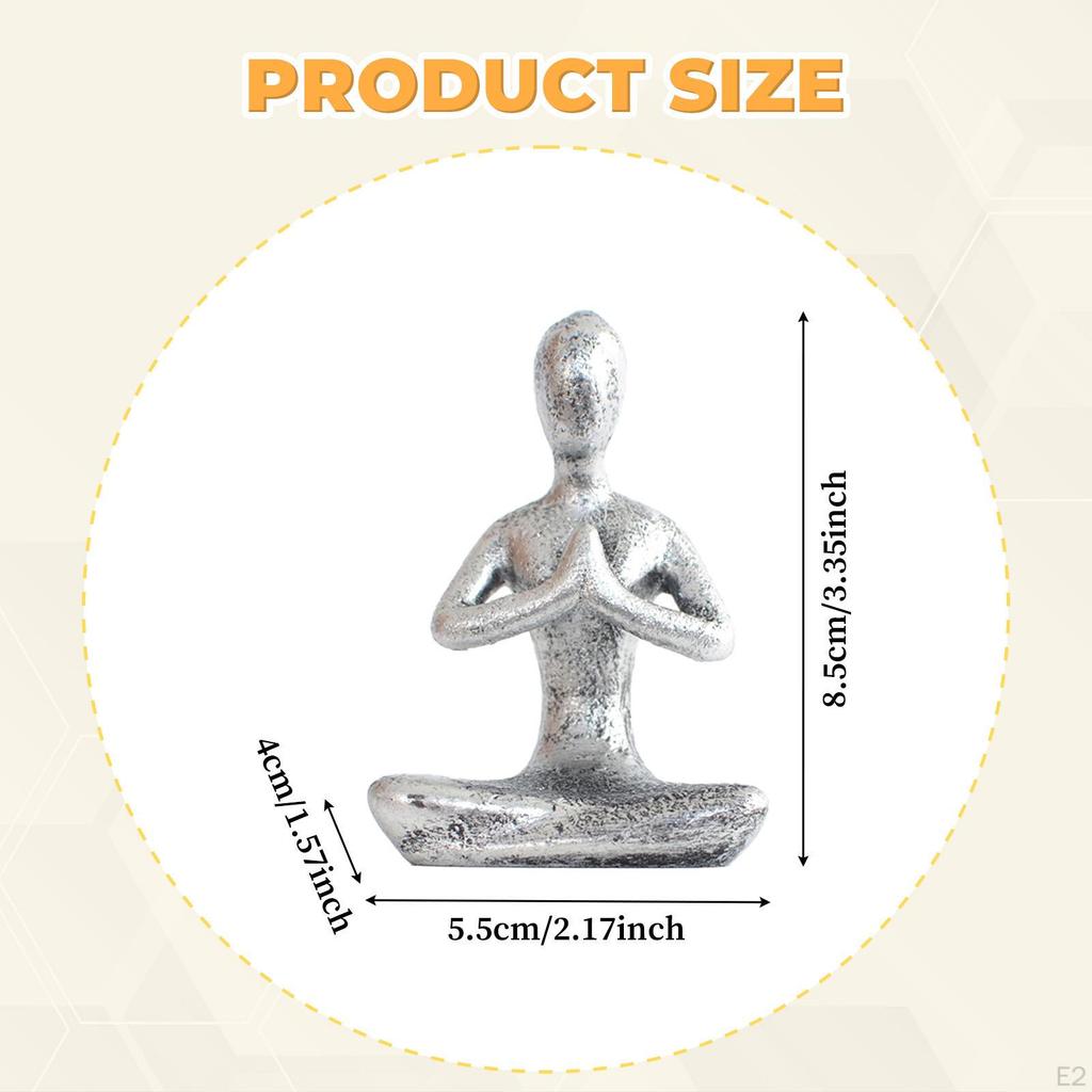 Resin Statue Pose Figurine Collectible Meditation Decor Art Sculpture for Desktop Living Room
