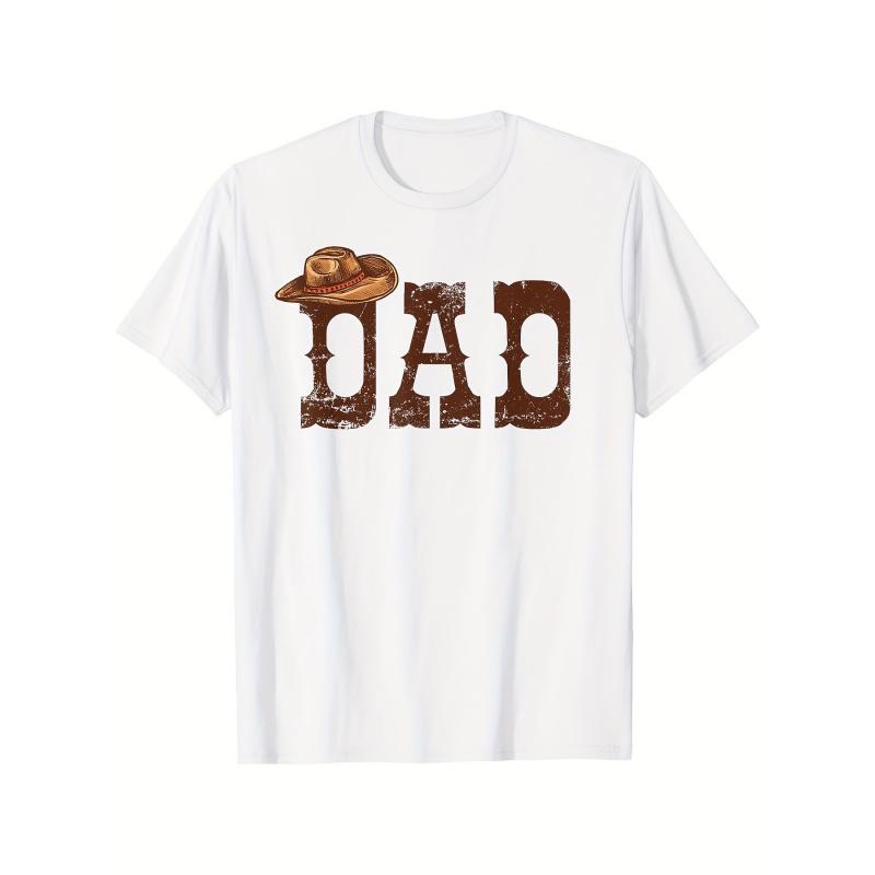Best Choice: Western Dad Cowboy Graphic T-Shirt. Fun Family Matching Tee Featuring a DAD Print with a Cowboy Hat Design, Available in Unisex Sizes