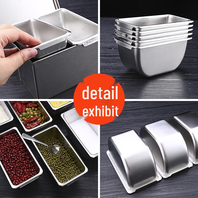 Jimei Jiduo 304 Edelstahl-Gewürzbox mit vier Fächern