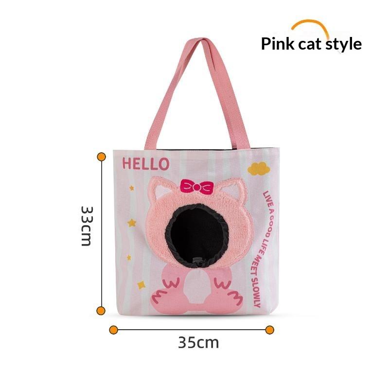 Cartoon Leinwand Haustiertransporttasche Tragbare Katze Tragetasche Kleiner Hundetransporttasche Handtasche Mit Kopf-Raus-Fenster Für Outdoor-Reisen Spaziergänge