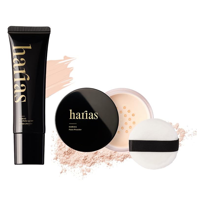 

HARIAS Макияж Лицо Уход за кожей Пудра (официальный) Набор из 2 предметов: Праймер, Пудра, Солнцезащитный крем SPF50+, Маслостойкий бежевый