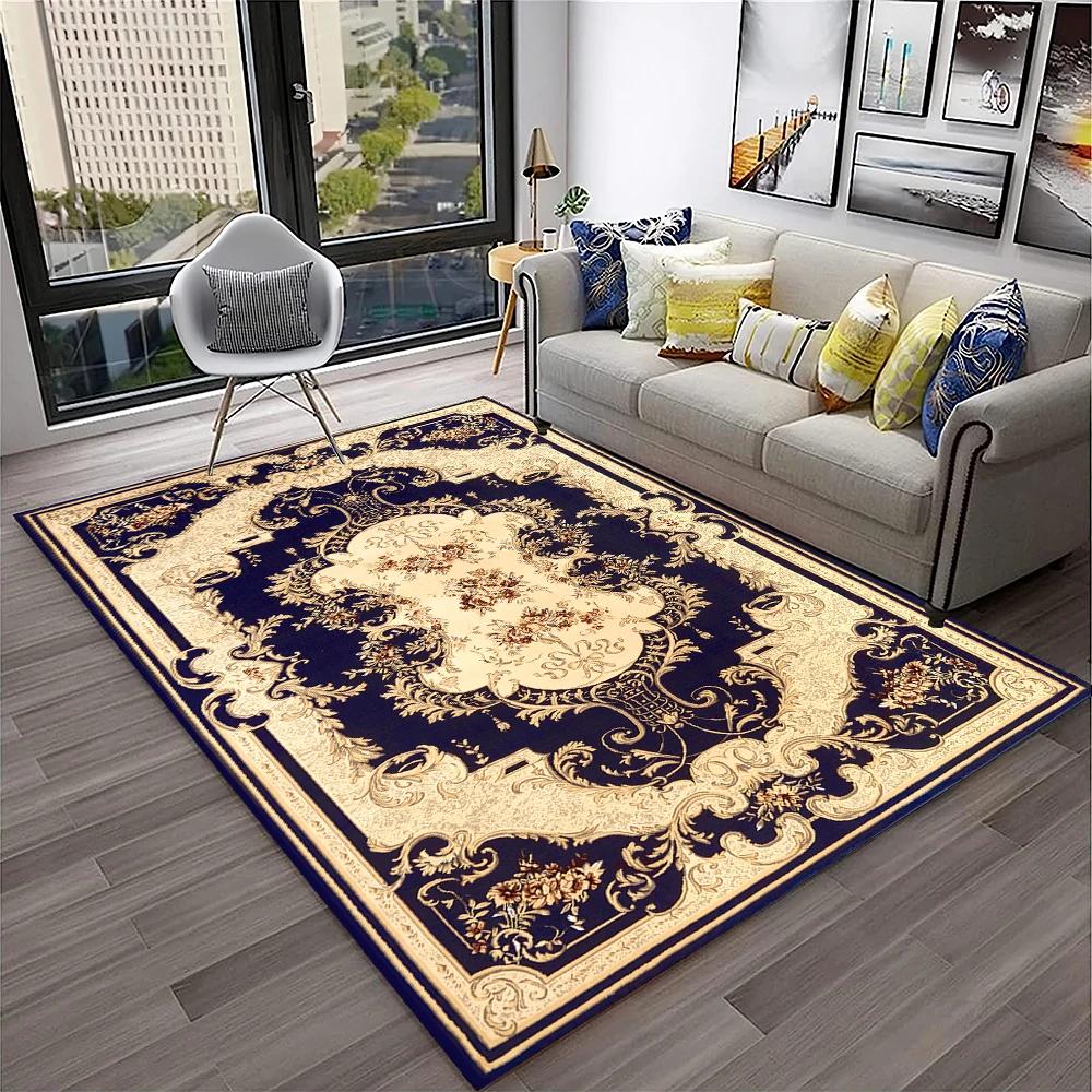 Persian Turkey Bohemian Flower Carpet Rug for Home Living Room Bedroom Sofa Doormat Kitchen Decor,Area Rug Non-slip Floor Mat