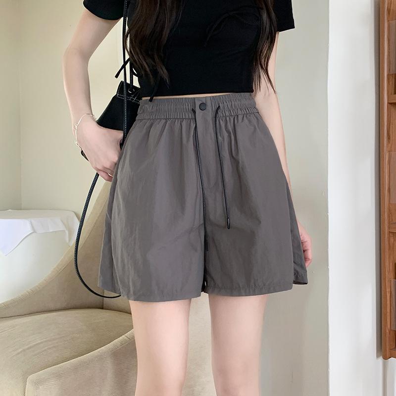 Elastische High Waist Weite Beine Schnelltrocknende Lässige Shorts Damen Sommerkleid Alles Koreanische Version Sport Strand