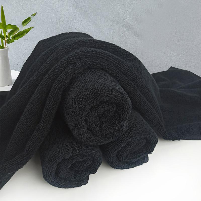 5/2 Pcs Microfiber Salon Towels Black For Hair Stylist Bleach Proof Hair Towel For Home Hotel Beauty Salon