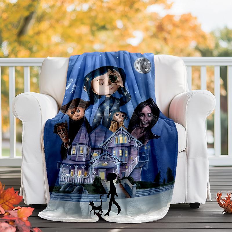 Coraline printed throw blanket—soft,warm;versatile blanket for all seasons—perfect as &air-conditioning throw,nap blanket