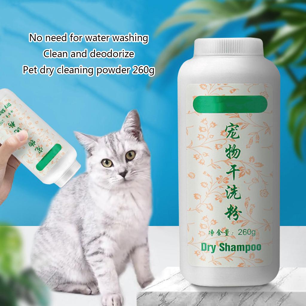 Water-free Cat Shampoo No Rinse Dogs Cat Cleaning Powder Pet Grooming Supplies for Bathless Cleaning Odor Eliminators