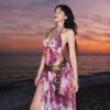 2026 European and American spring new hot-selling women's clothing printing with irregular split ends, personalized design, sexy niche
