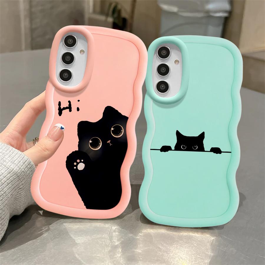 Süße Versteck-Katzen-Print Hülle für Samsung Galaxy A21s A12 A52 A11 A14 A13 A16 A15 Weiche Handyhülle A03 A04 A06 A22 A33 A05 A23 A53