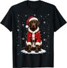 Chocolate Lab Labrador Santa Christmas Lights Xmas Dog Lover T-Shirt