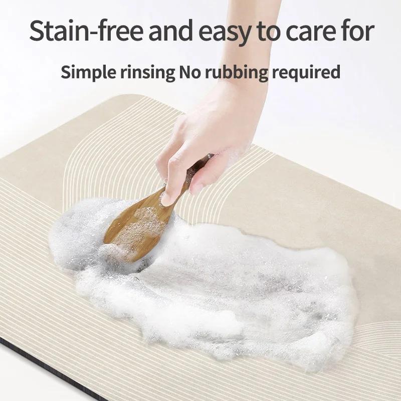 Diatomite Foot Mats Bath Mat Bathroom Absorbent Quick Dry Diatomite Mud Toilet Rug Shower Pad For Living Room Washable