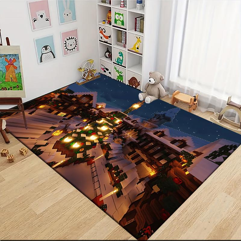 1Pc Elf Shelf Roblox Carpet Rug Soft Washable Antislip Home Living Room Sofa Mats Personalized Christmas Rug