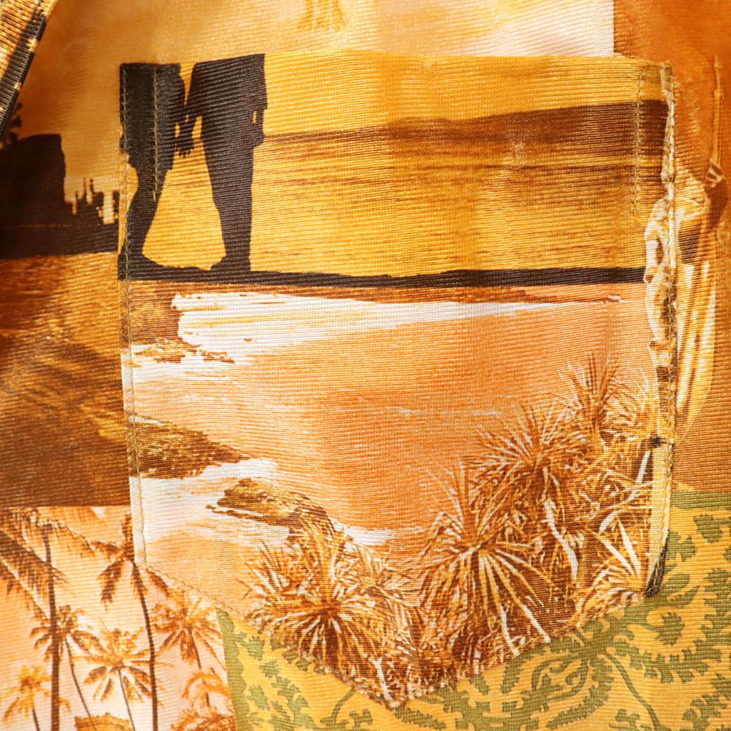 80s 90s Made in Hawaii Old Landscape All-over Pattern Short sleeve Aloha shirt Men's Used