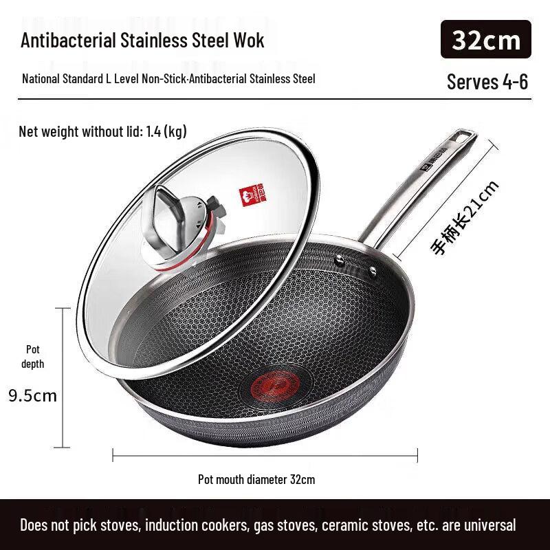 Kangbach Double Honeycomb 6th Gen Wok, 32cm