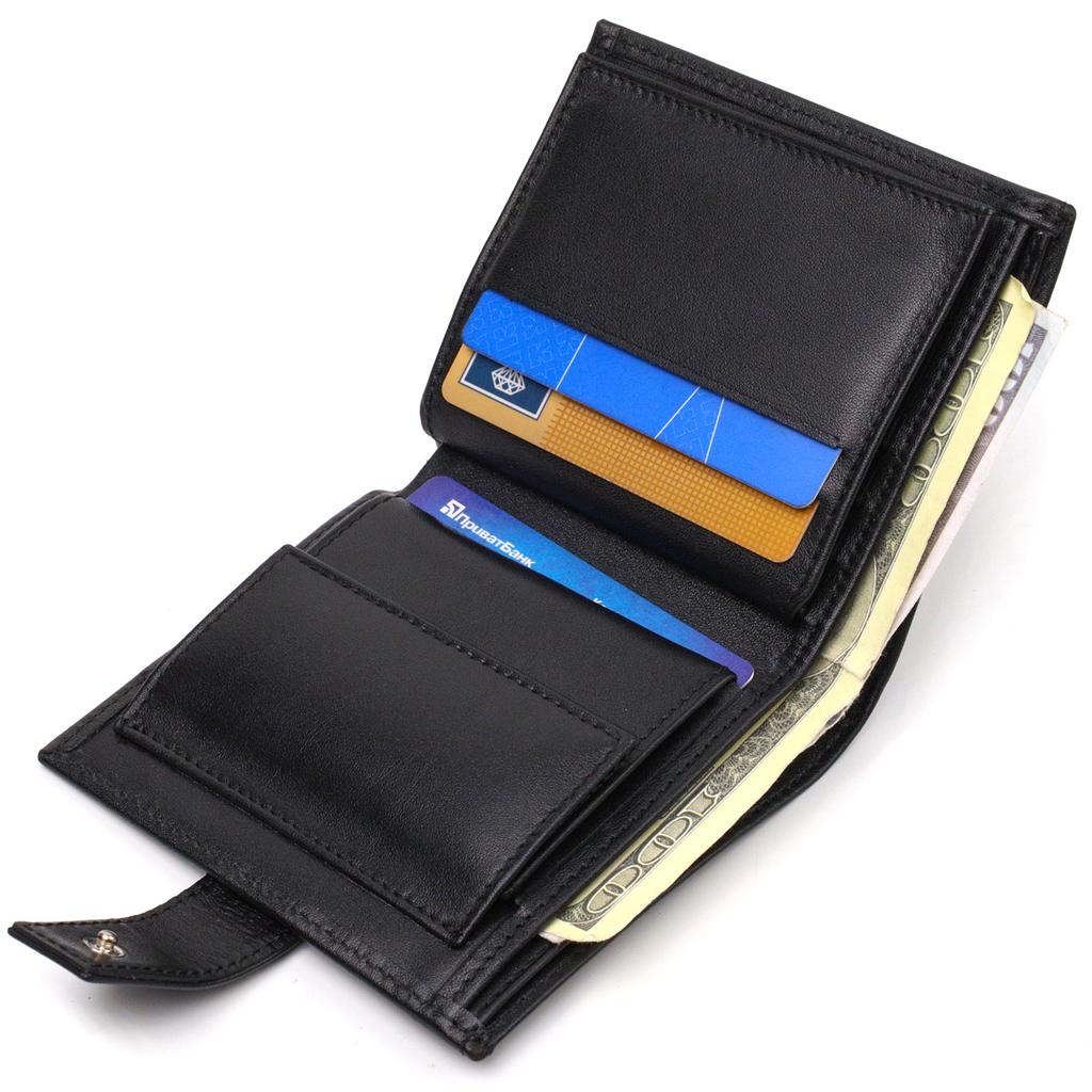 Fashionable Men's Wallet Made of Genuine Smooth Leather CANPELLINI 21727 Black