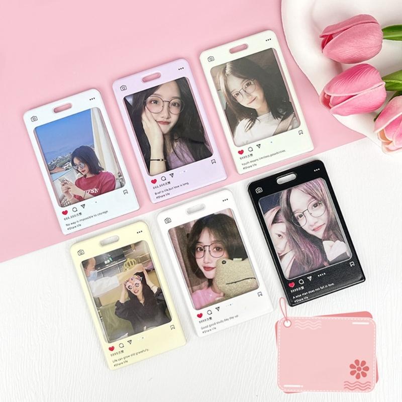 Transparent Ferrule Stationery Card Protection Sleeve Keyring Card Sleeve Acrylic Ferrule Korean Bus ID Card Holder