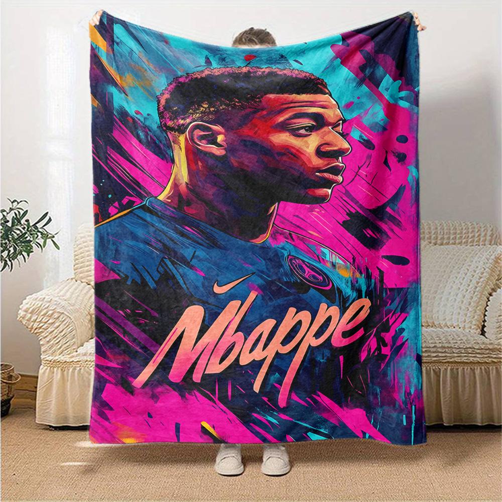 Mbappe's French Football Glory Blanket Ultra-Soft Suitable for Couch Livingroom Sofa Four Seasons Universal Stylish Decor