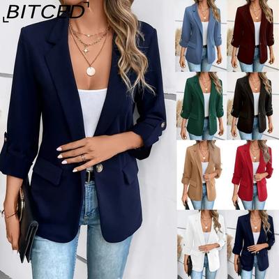 Autumn/Winter Fashion Solid-Colour Versatile Long-Sleeved Blazer for Women
