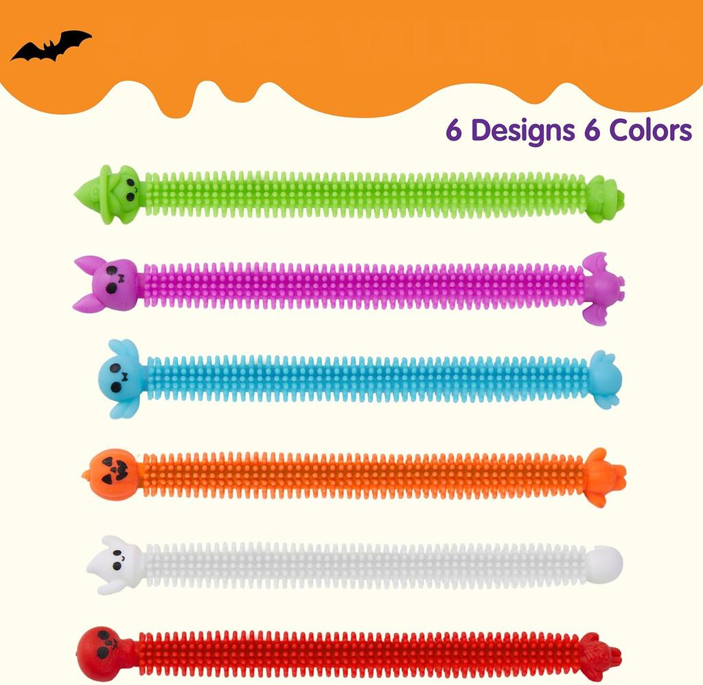 Halloween Stretchy Strings Pumpkin Ghost Witch Bracelet Fidget Toys Stress Relief Sensory Toys for Kids Halloween Party Favors
