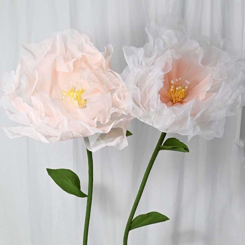 Window Display 3D Big Simulation Flower Hollow Peony Fake Flower Large Hanging Gauze Artificial Flowers Festival Decoration