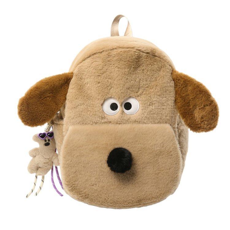 Schoolbag cute cartoon plush puppy backpack girls light travel small backpack girl heart fashion commuter schoolbag