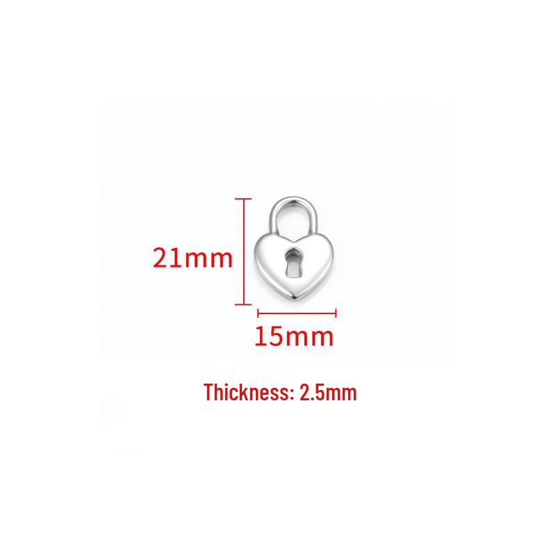 Stainless Steel Heart Lock Pendant for DIY Necklaces & Bracelets - Couple's Fashion Accessory