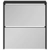 Shoe Cabinet with Mirror 2 Flip Down Compartments Black 63 x 17 x 67 cm