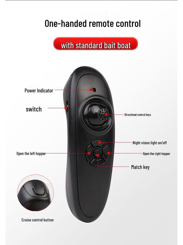 600m GPS Smart Bait Boat with Dual Compartments, Auto-Return, RC Cruise Control, and Hook Release for Fishing