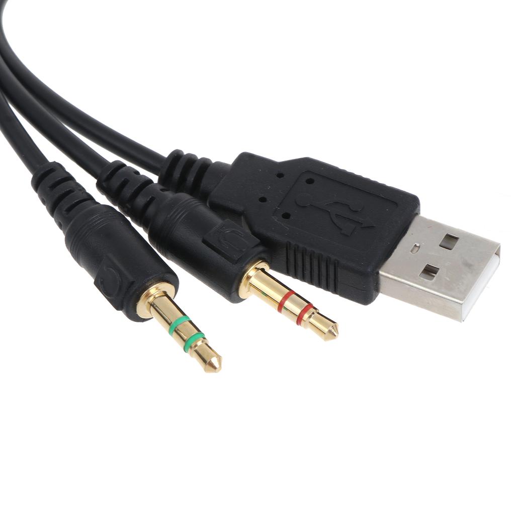 Replacement USB 3.5mm Mic Audio Cable Headphones Cable PVC Soft Durable Wire for  Arctis 3 5 7 Pro Headphones