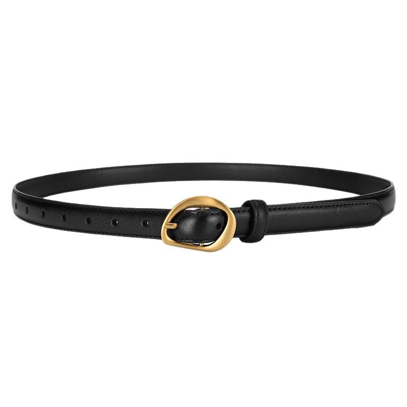 New women's first layer belt retro alloy pin buckle belt niche design with jeans belt wholesale