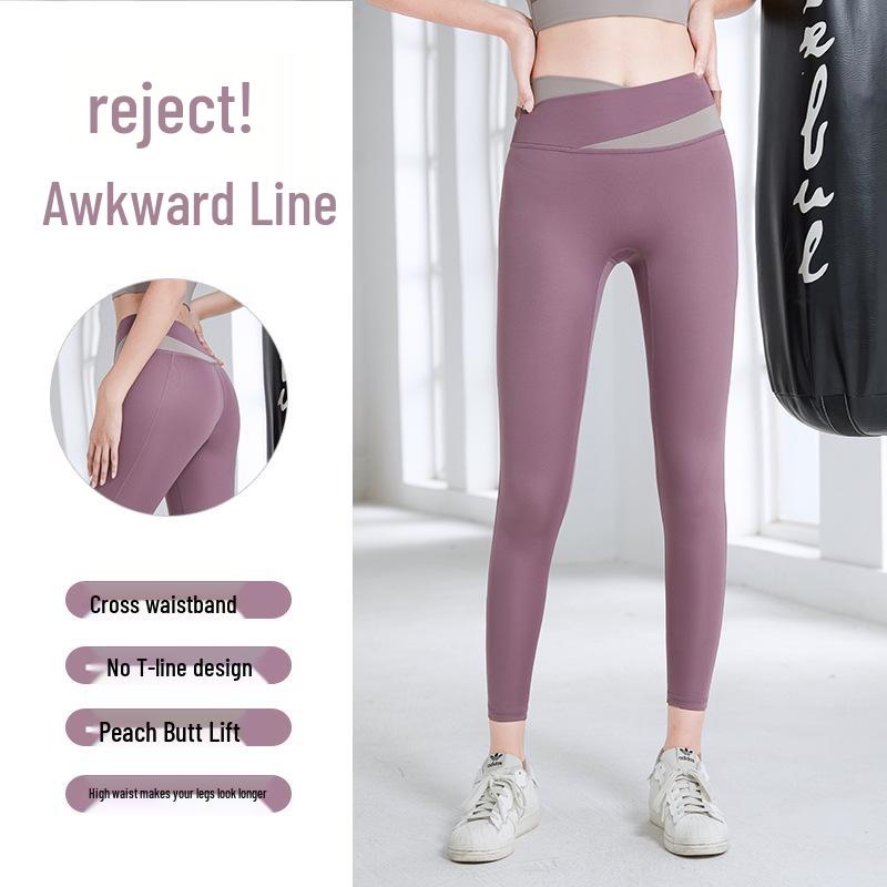 

Цветовой блок Быстросохнущий Бесшовный Фитнес-комплект - Йога-костюм с высокой талией и эффектом подтяжки бедер для женщин Small