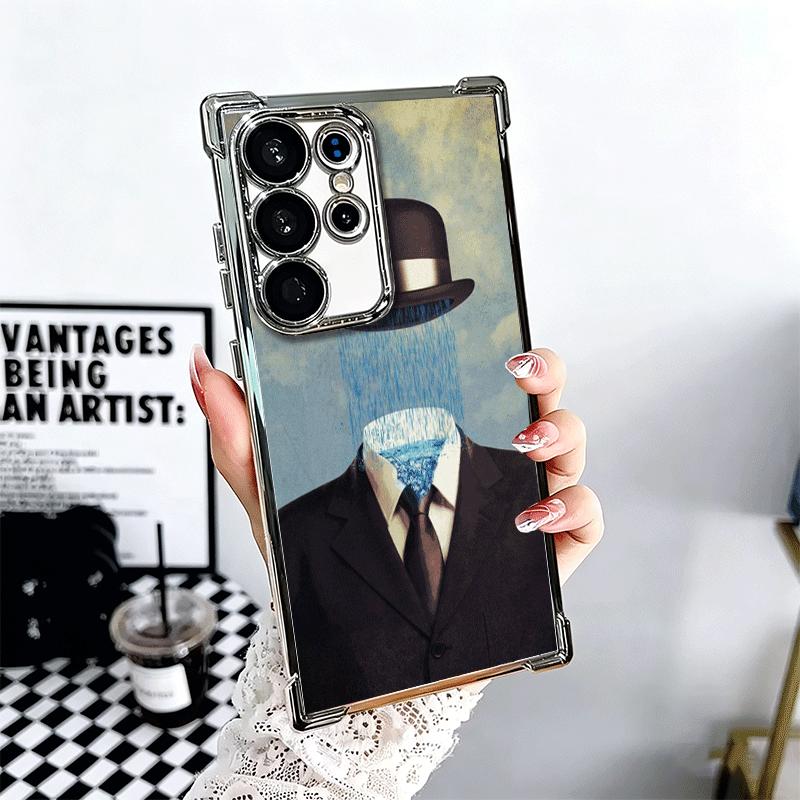 

Rene Magritte Art Soft Phone Case For Samsung Galaxy S26 Ultra S25 Edge S24 FE S23 Plus S22 S21 + S20 Plating Anti-Fall Fundas Samsung S24 FE