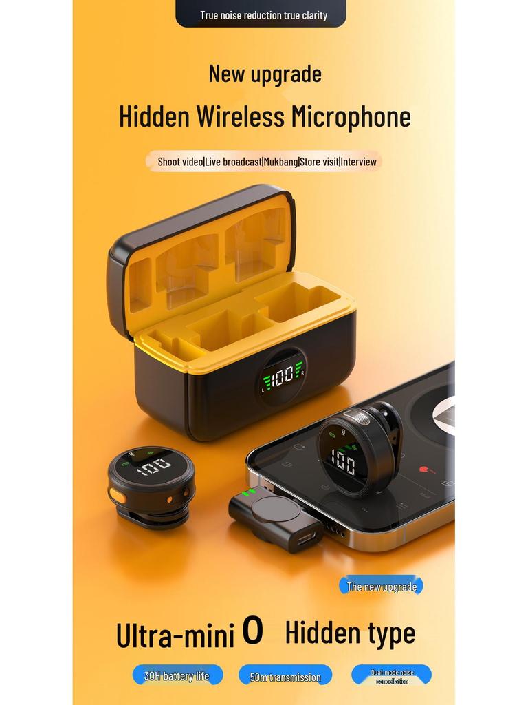 H28 Wireless Lavalier Microphone with AI Noise Reduction for Outdoor Live Broadcasts and Recording