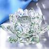 Anti-slip Crystal Lotus Flower 3 Foots Glass Lotus Feng Shui Decor Crystal Flower Figurine  Office