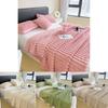 Office Nap Blanket With Solid Color Striped Design For Spring Autumn Relaxation