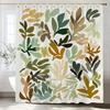 Modern Art Simple Leaves Shower Curtain, Bathroom Decorative Shower Curtain, Printed Fabric Home Curtain With Hooks