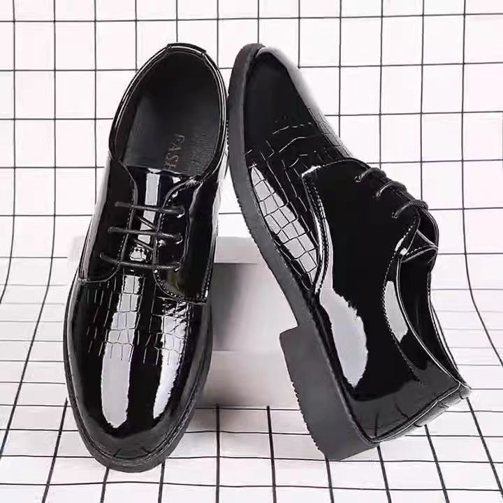 New Versatile Black Business Dress Leather Shoes Men's Lace-up Shoes Wedding Fashion Men's Shoes
