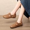 Fashion Leather Winter Flat Women's Shoes Leather Scrub Women's Shoes Mary Jane Shoes Warm Summer Pumps Loafers Retro Nostalgic Coffee