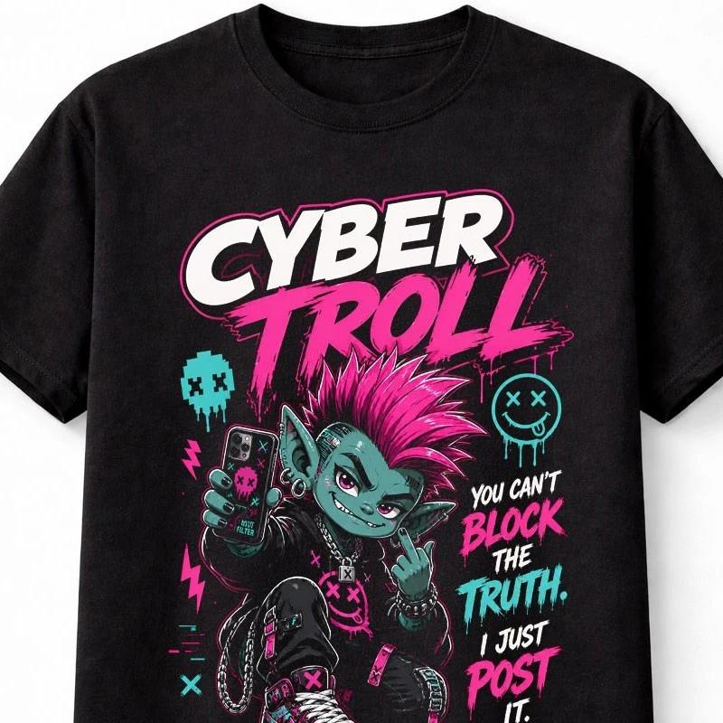 Cyber Troll Punk Gamer TShirt Neon Goth Hacker Internet Meme Unisex TShirt S