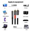 Flexible Stereo 3.5mm to 2RCA Cable Plug and Play Bidirectional Sound Y Splitter Cord  For Speakers