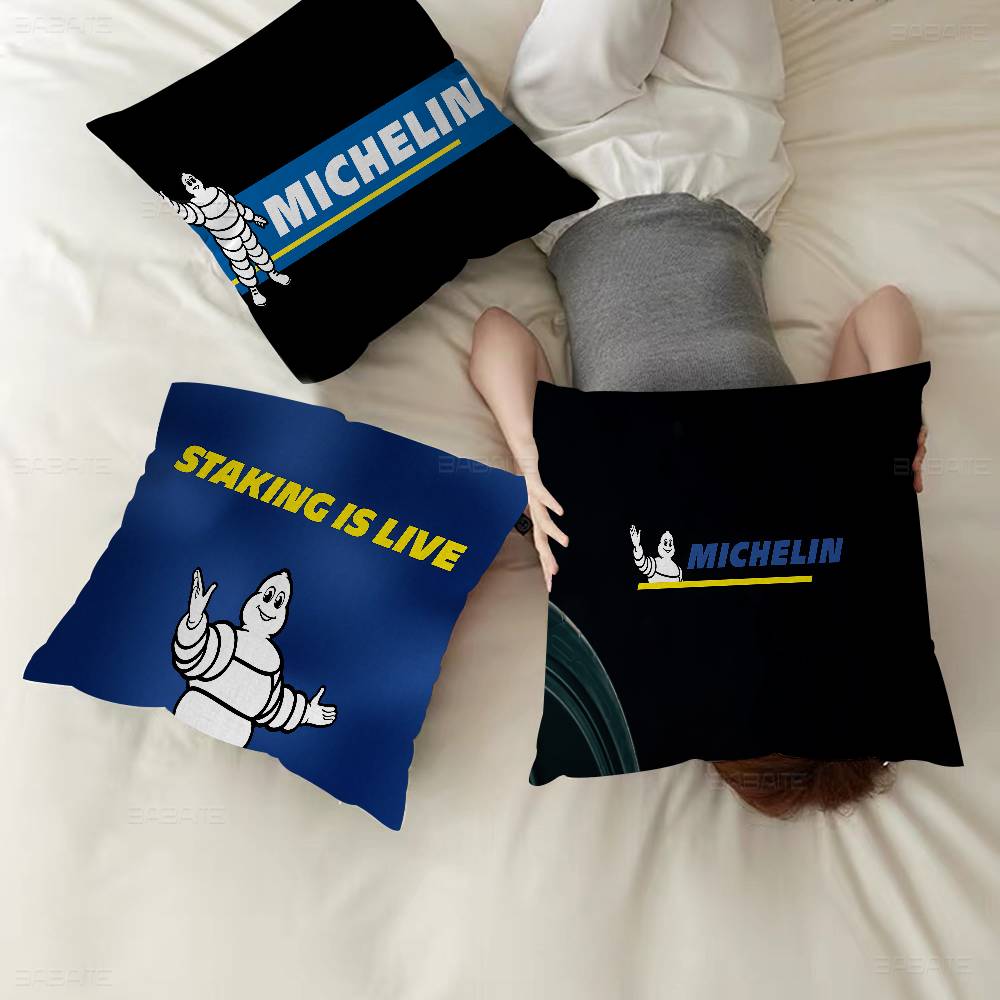 M-Michelins Logo Pillow Cover for Bedroom Room and Living Room Sofa Decorative Cushion Cover