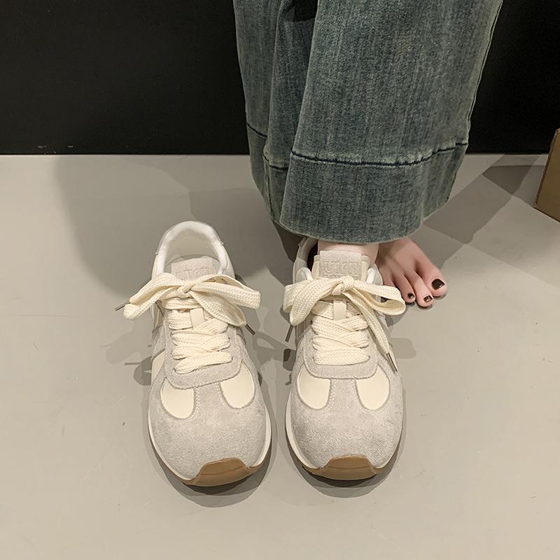 Fashion 2024 New Spring and Autumned Thick-soled Lightweight Sneakers for Women All-match  Popular Retro Sport Leisure Shoes Hot Sale