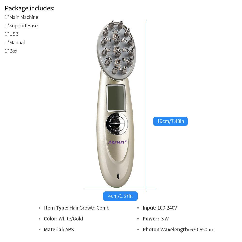 

100-240 В Расческа для терапии против выпадения волос Нано Светодиодный Красный Свет Вибрационный Массаж Уход за Волосами Щетка Электрическая Лазерная Расческа для Роста Волос