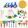 30-Piece Round Sponge Brush Set for Kids’ Art & Crafts