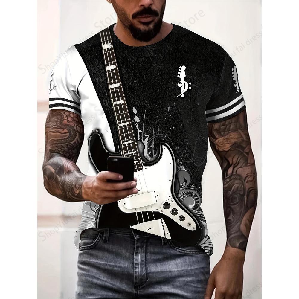 Instruments Guitar 3d Print T-shirt Men Women Fashion Short Sleeve T-shirt Kids Hip Hop Tops Tees Oversized Camiseta Summer Tops