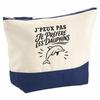 Large Pouch I Can't I Prefer Dolphins I Can't Minimalist | Two-Tone Cotton 5 L 33 × 23 Cm Metal Zip | Pouch