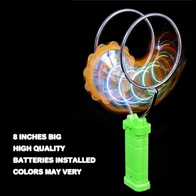 Magnetic Gyro Magic Rail Twirler Flashing GyroWheel Portable Light Up Glow Magnetic Gyro Wheel Spinning Toys for Children Gifts