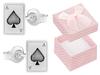 Silver Earrings Women's Cards Oxidized Studs Ace of Spades Silver 925
