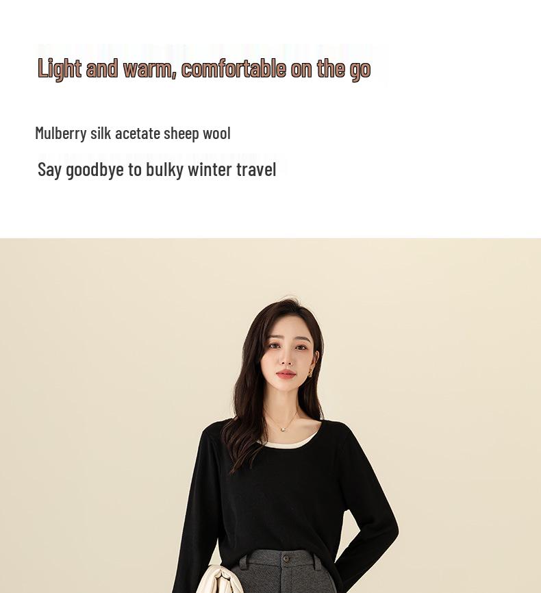 Yifei 2024 Warm Mulberry Silk & Wool Pants - Comfortable, Figure-Flattering Winter Wear