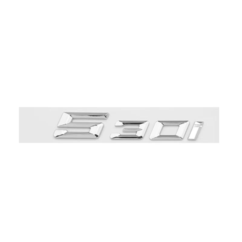New Glossy Black Chrome Silver 3D Letters Numbers 520i 525i 530i Emblem for BMW Car Trunk Sticker Accessories PS9